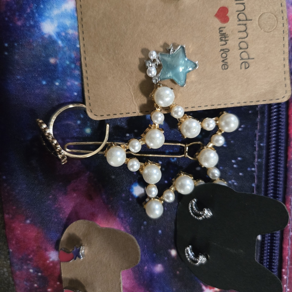 Galaxy Ipsy Bag Filled With Galaxy Themed Jewlery